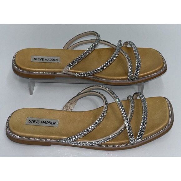 Steve Madden Women's Size 9 SPICE Rhinestone Blinging Sparkly Sandals -Worn Once - Picture 3 of 8